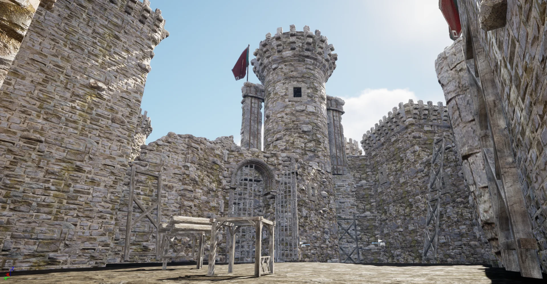 The castle courtyard.