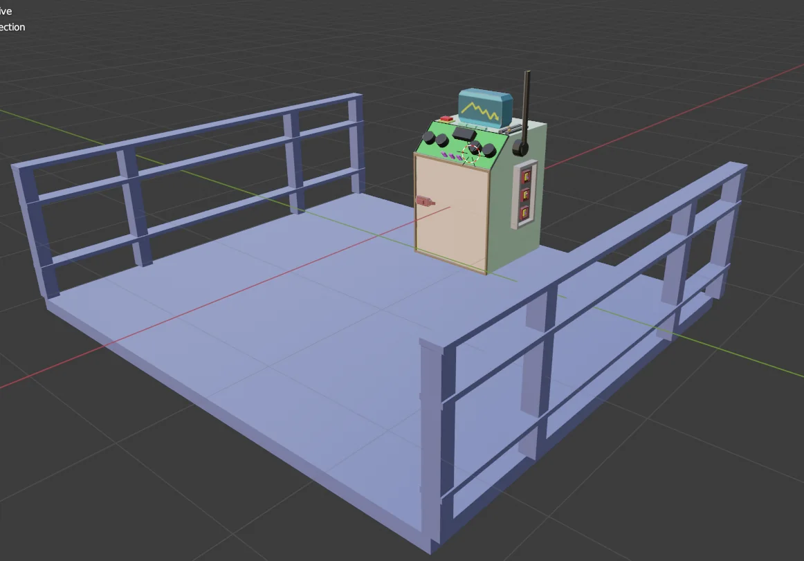 Low-poly models made for the game, in the modelling viewport.
