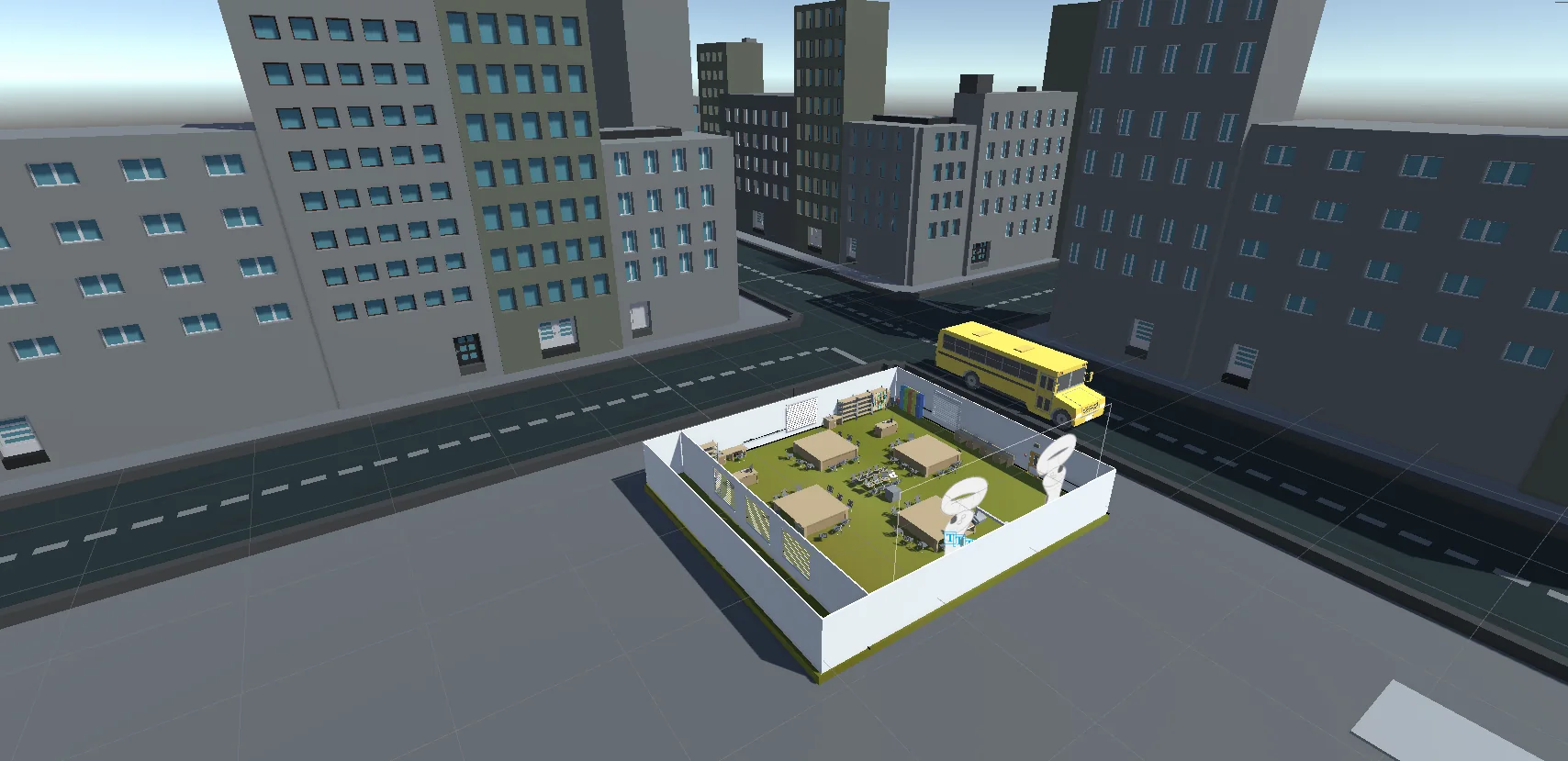 A closer view of the lab benches and equipment.